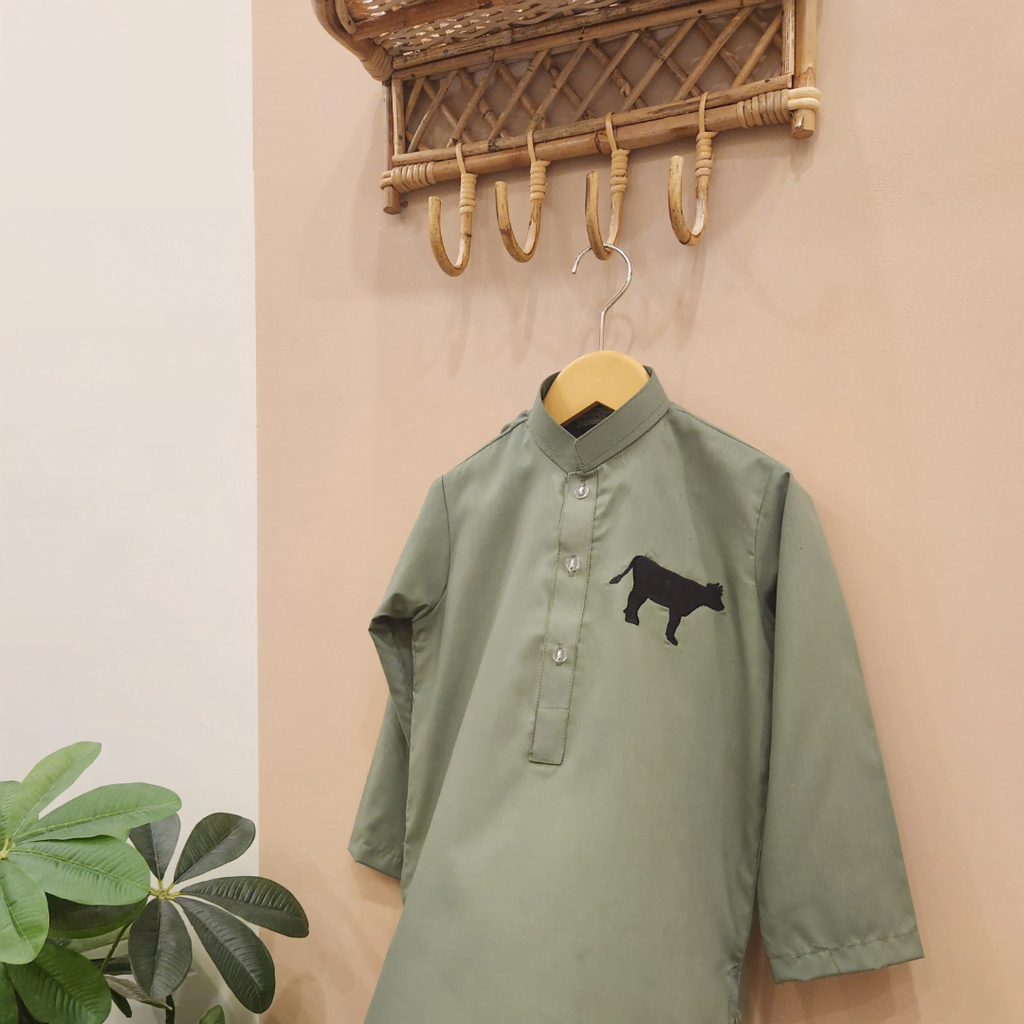Light Green Cow Kurta Trouser