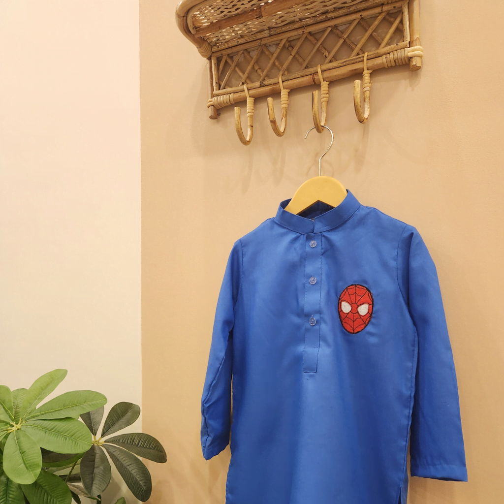 Royal Blue Spiderman Kurta only