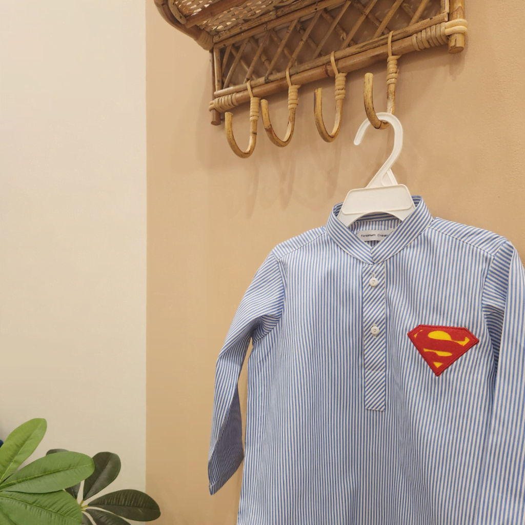 Blue Striped Superman Kurta only