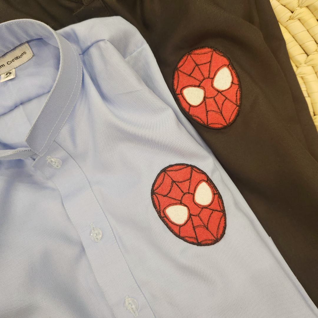 Pastel Blue Spiderman Kurta