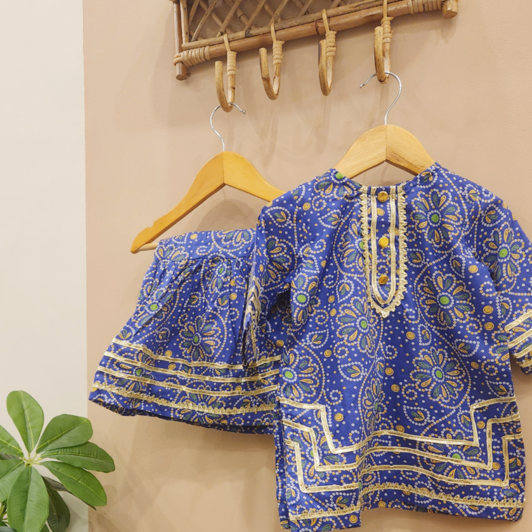 Royal Blue Chunri Lawn Gharara Set