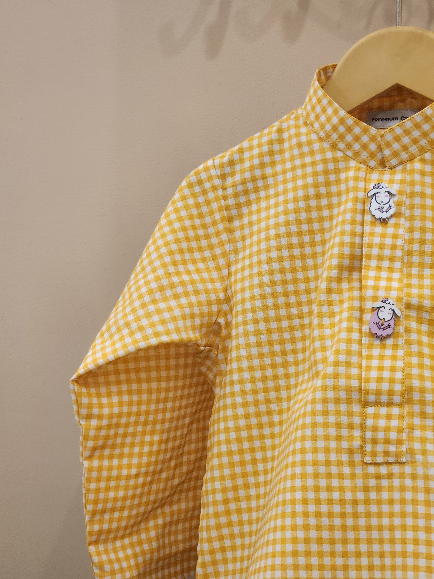 Lemon Checkmate Kurta only