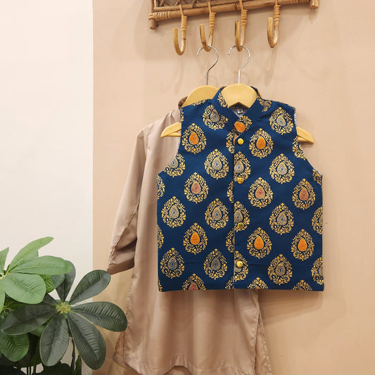 Royal Charm Waistcoat and Latte Brown Kurta with Trouser