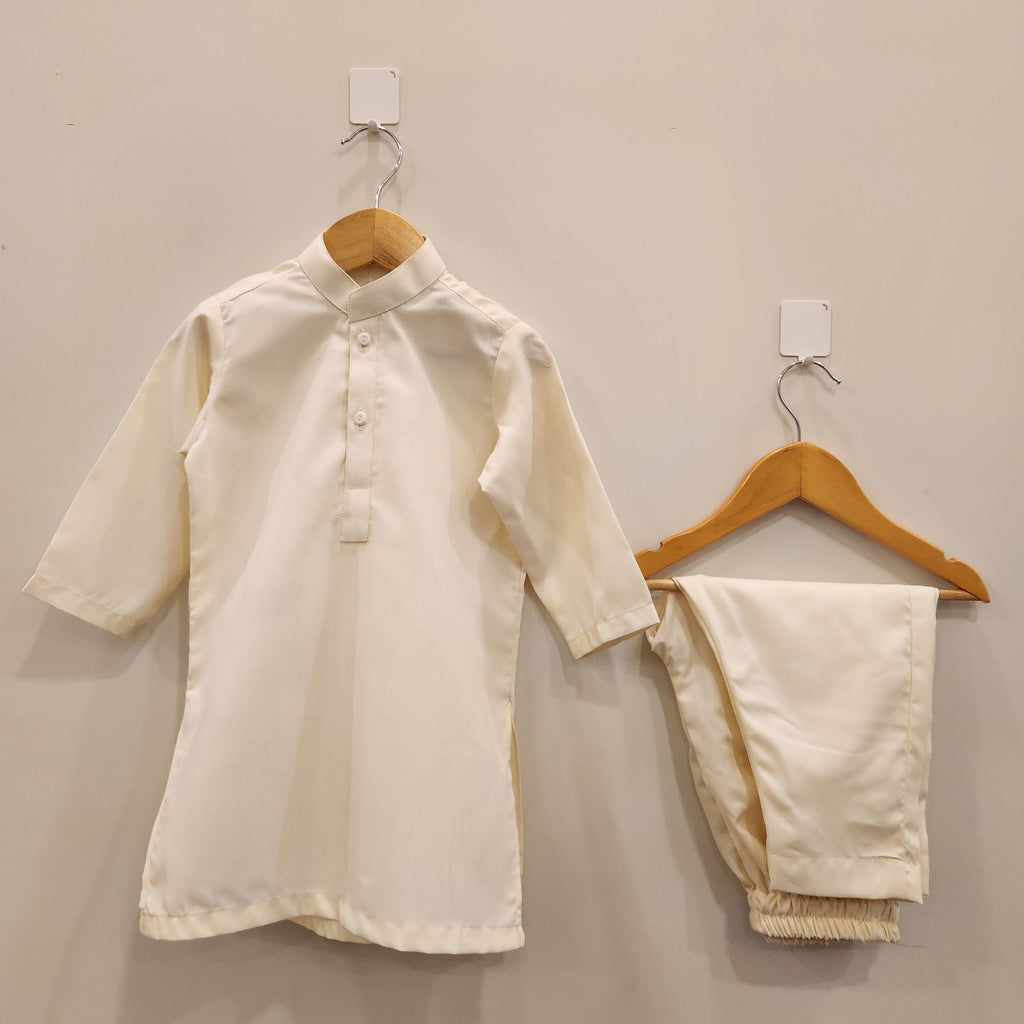 Rust Ridges Waistcoat and Cream Kurta with Trouser