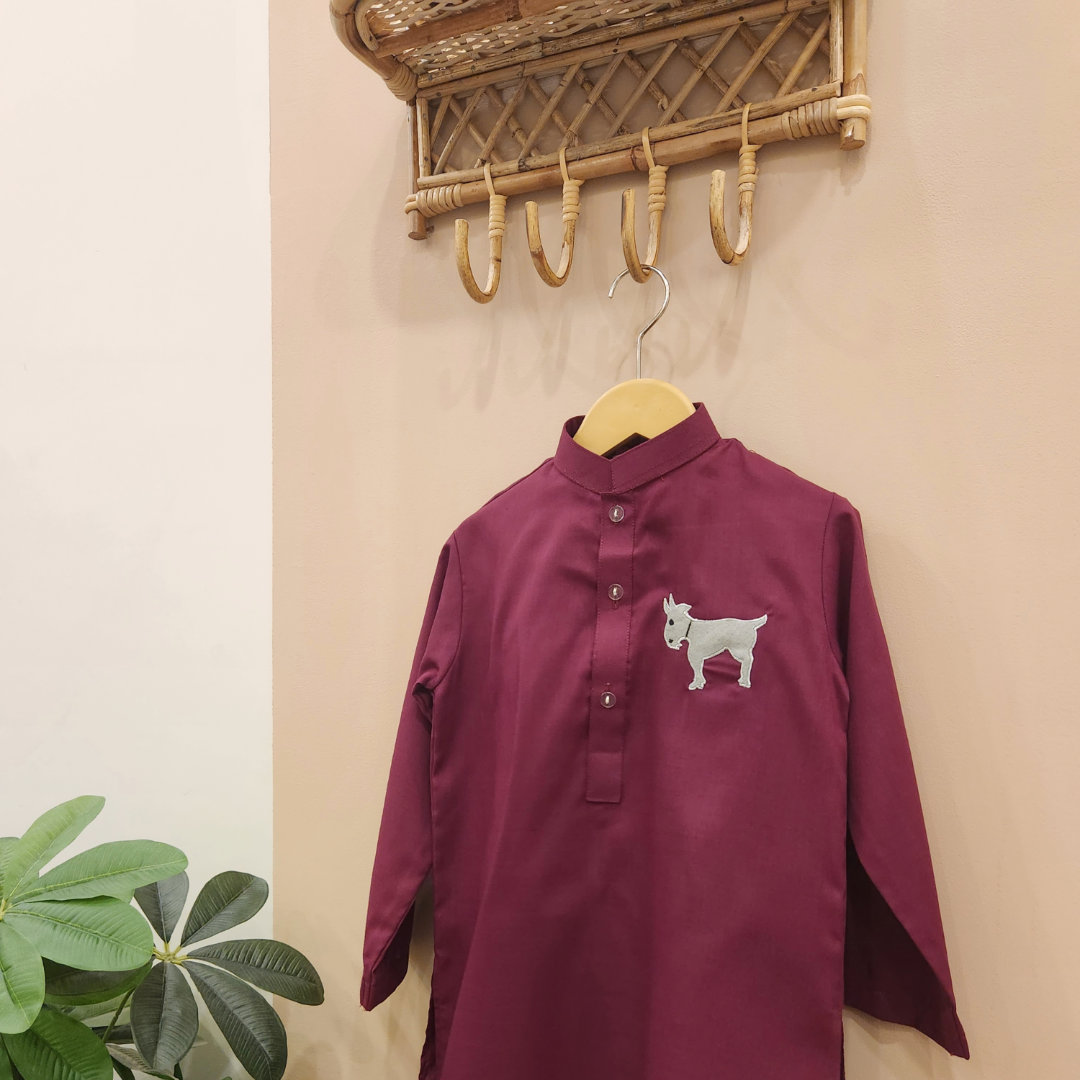 Maroon Goat Kurta only