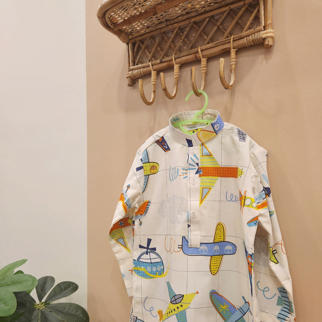 Multicolored Airplanes Kurta only