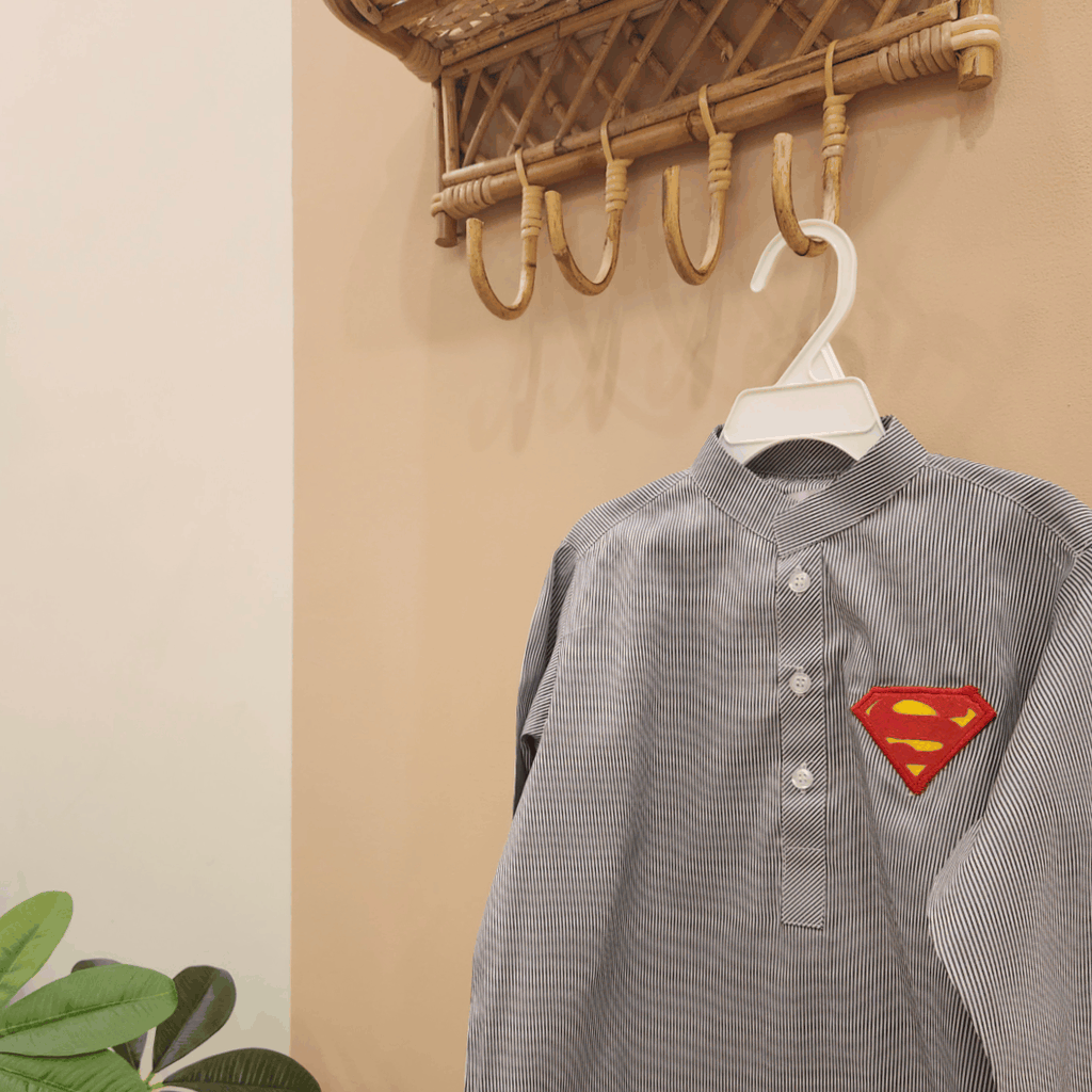 Black Striped Superman Kurta only