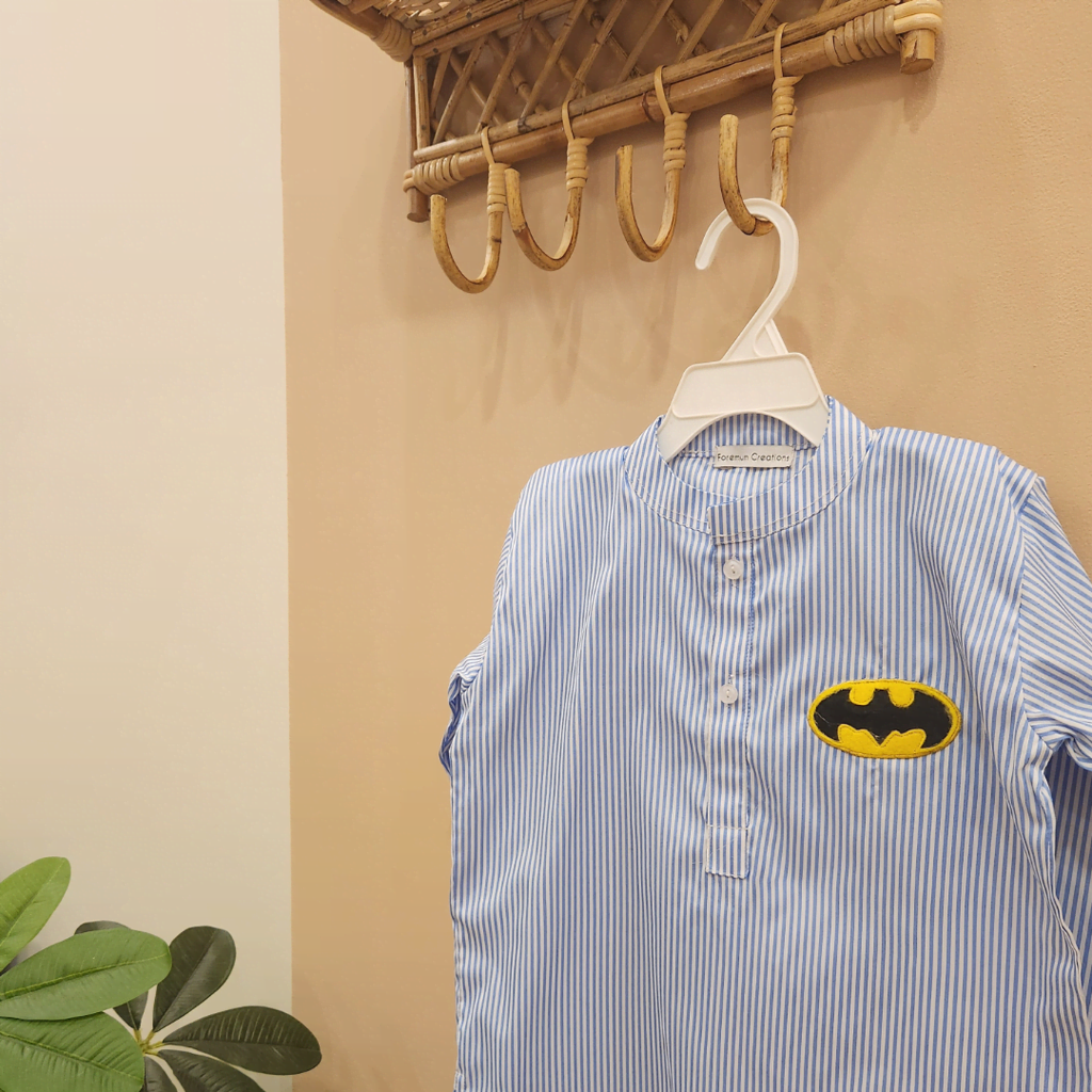 Blue Striped Batman Kurta only