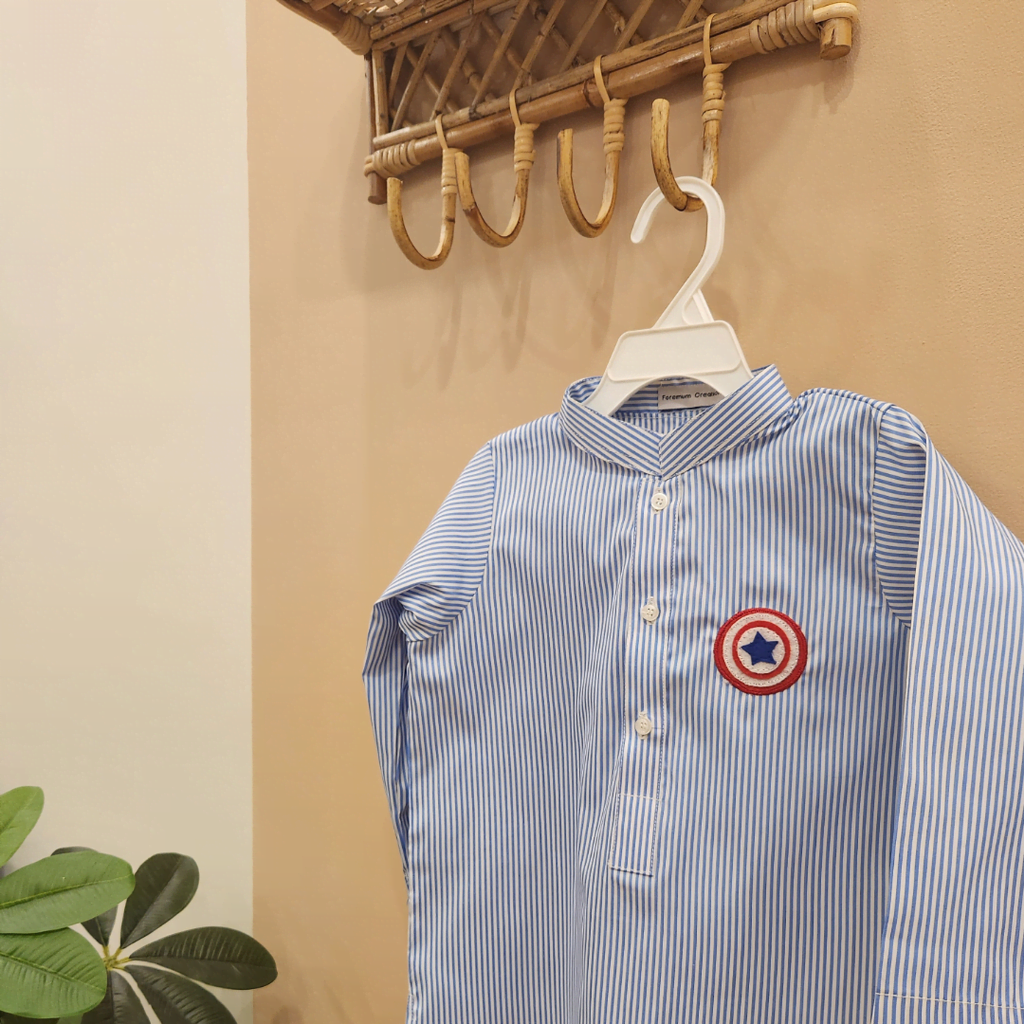 Blue Striped Captain America Kurta only