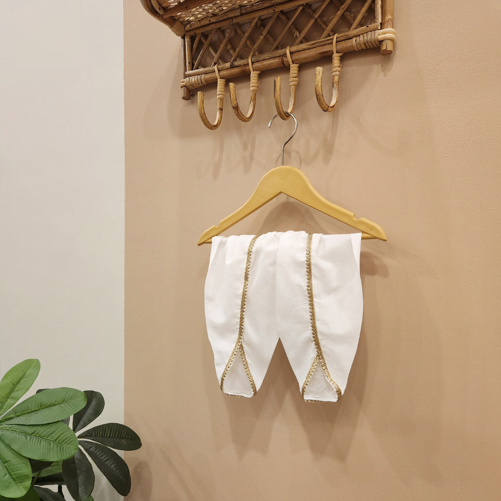 White Cotton Gota Tulip Shalwar