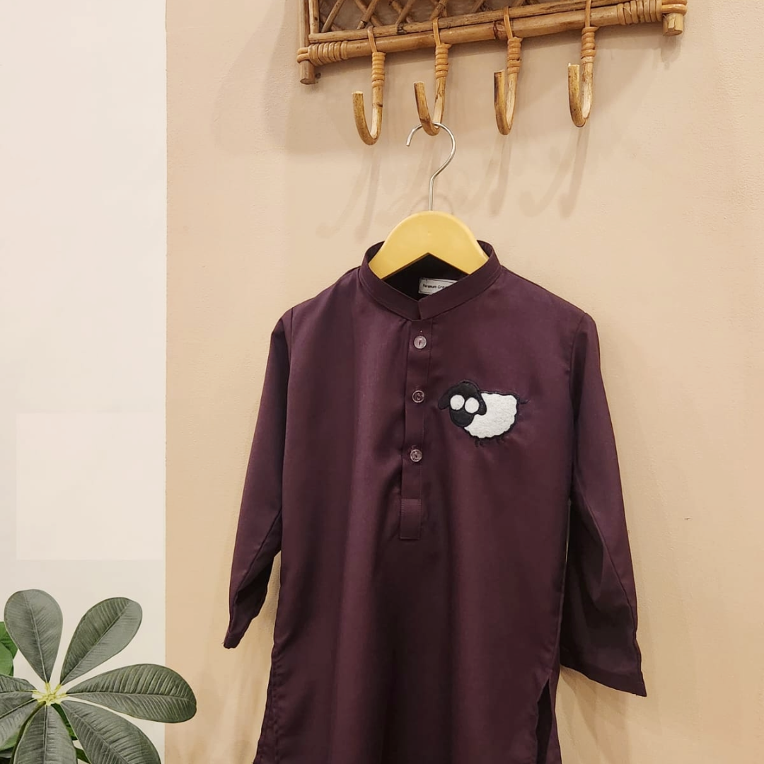 Midnight Plum Sheep Kurta Set