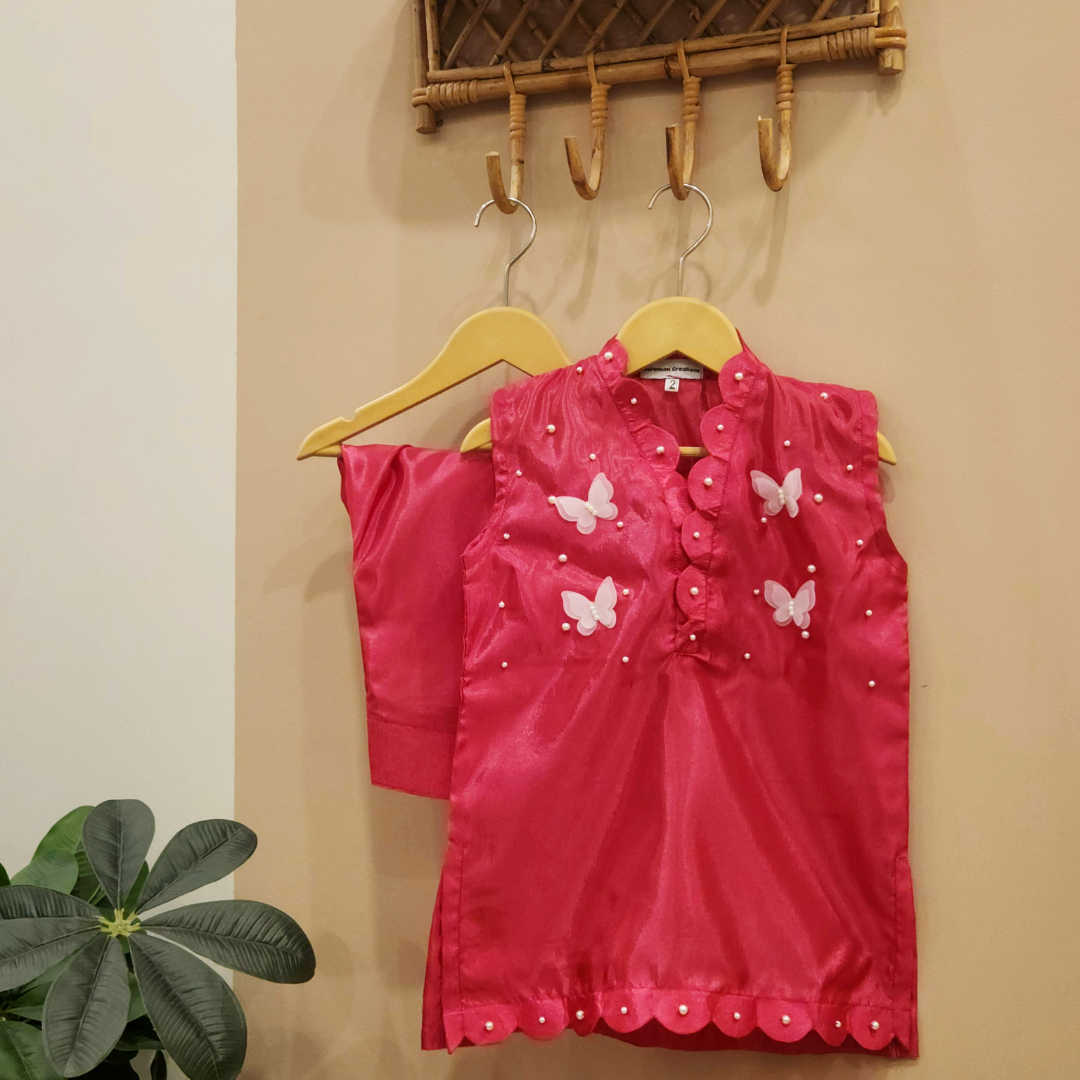 Luxe Fuchsia Silk Butterflies Set