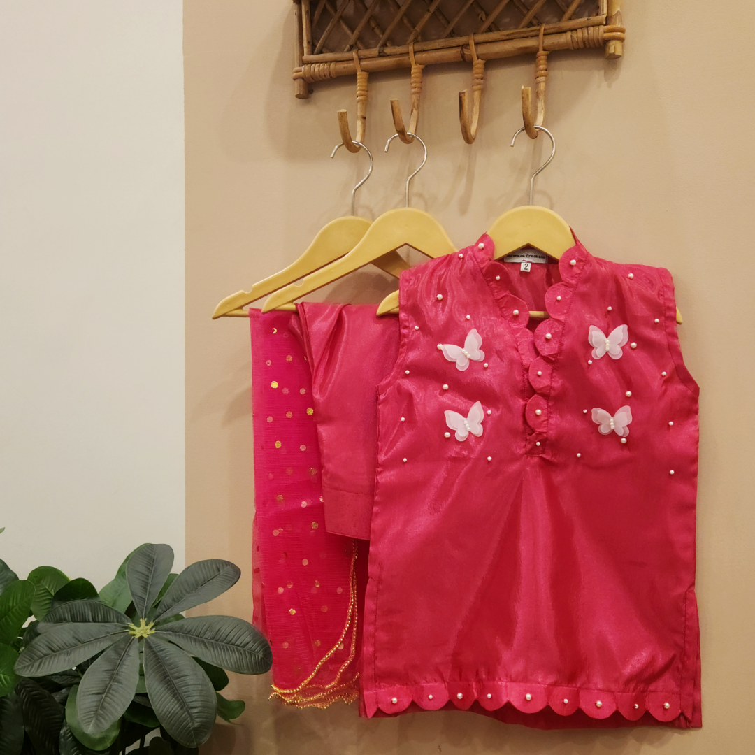 Luxe Fuchsia Silk Butterflies Set