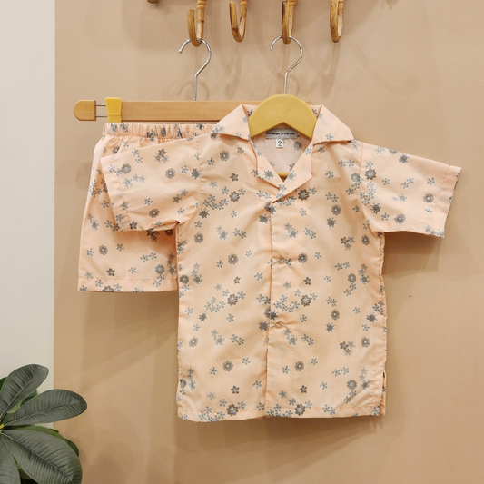 Peach Bloom Dusk Safari Suit