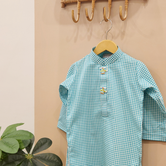 Aqua Checkmate Kurta only