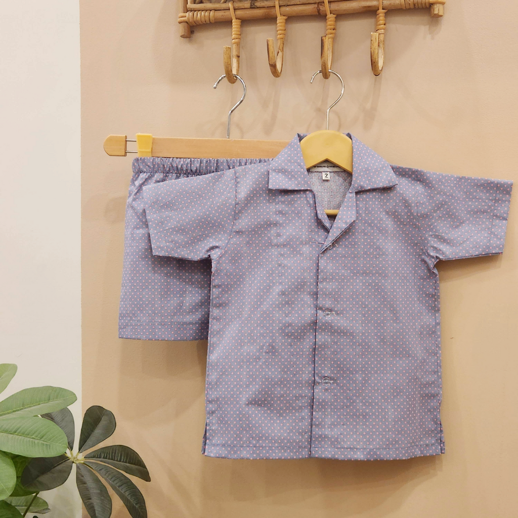 Polka Breeze Safari Suit