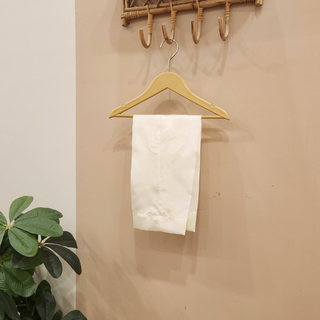 Luxe Gold Silk Kurta with White Trouser