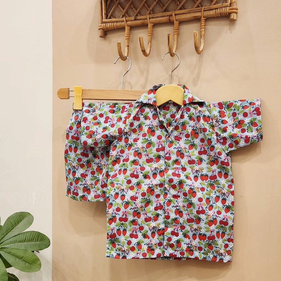 Berry Bloom Shorts Set